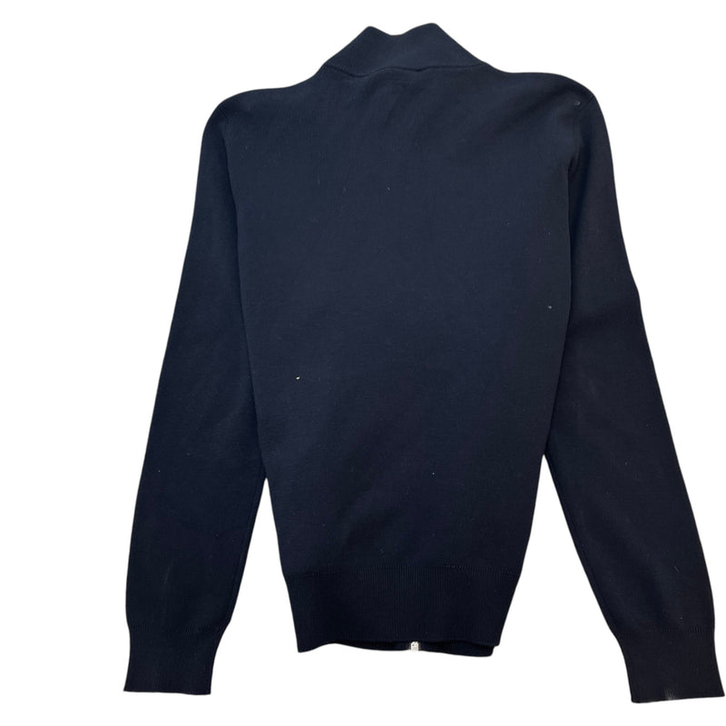 Men's Hybrid Knit Plaque Logo Jacket Navy Size XL
