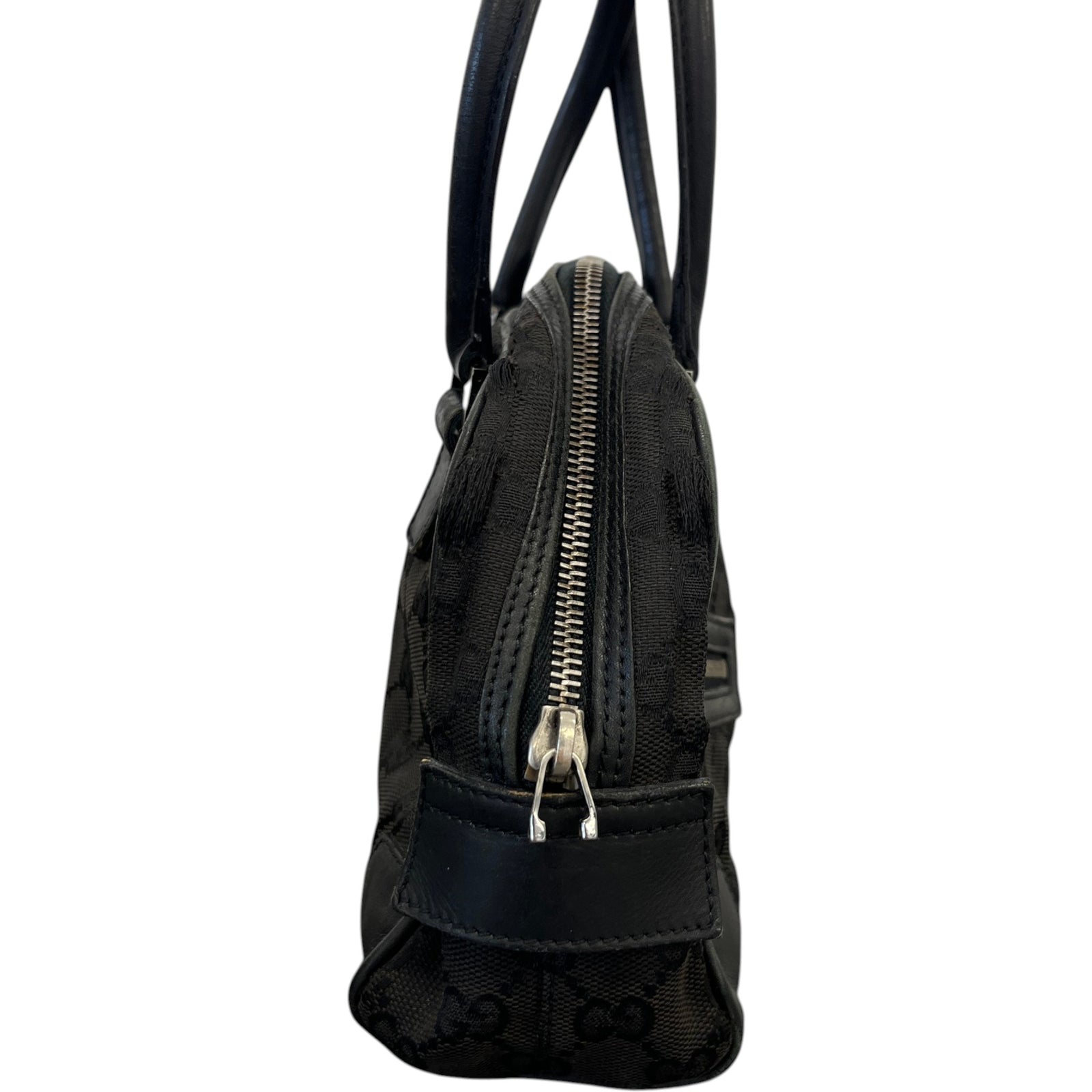 Women's GG Canvas Tote Handbag Black - Photo 7