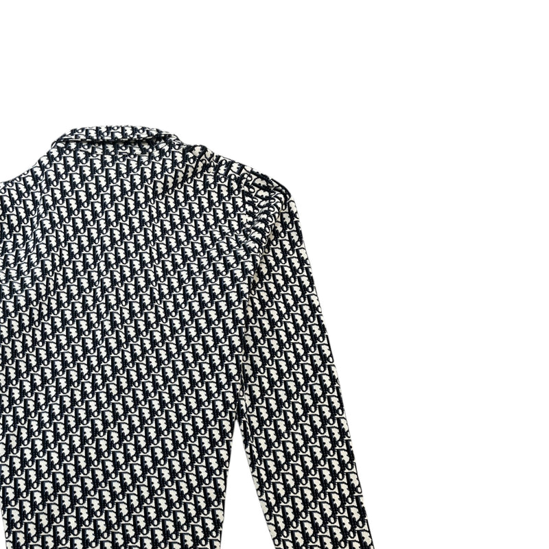 Men's Oblique Long Sleeve Shirt Beige Size M