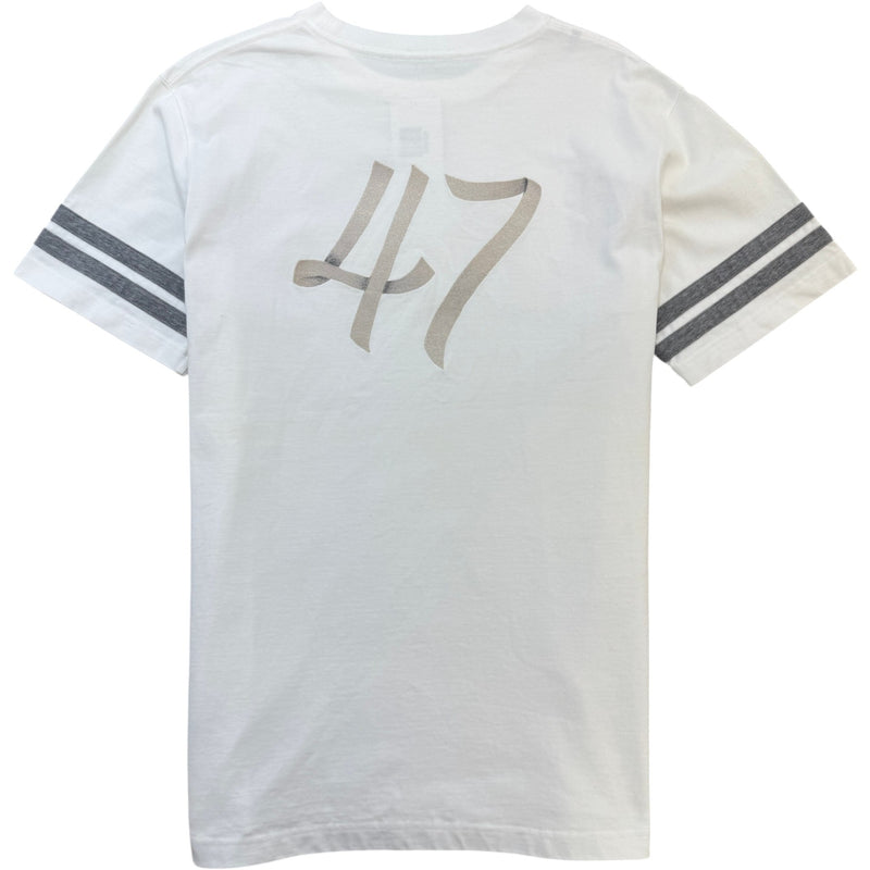 Men's Embroidered Script Logo T-Shirt White Size L