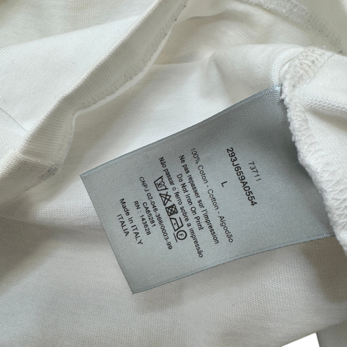 Men's Embroidered Script Logo T-Shirt White Size L - Photo 4
