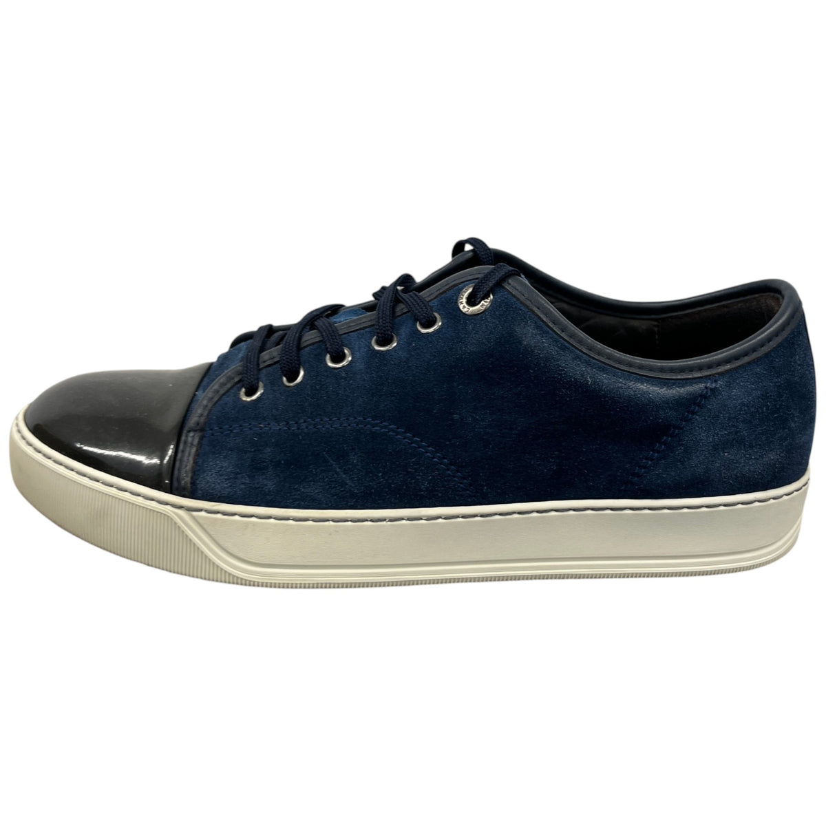 Men's DBB1 Patent Leather & Suede Low Trainers Navy Size UK 7 / EU 41 - Photo 5
