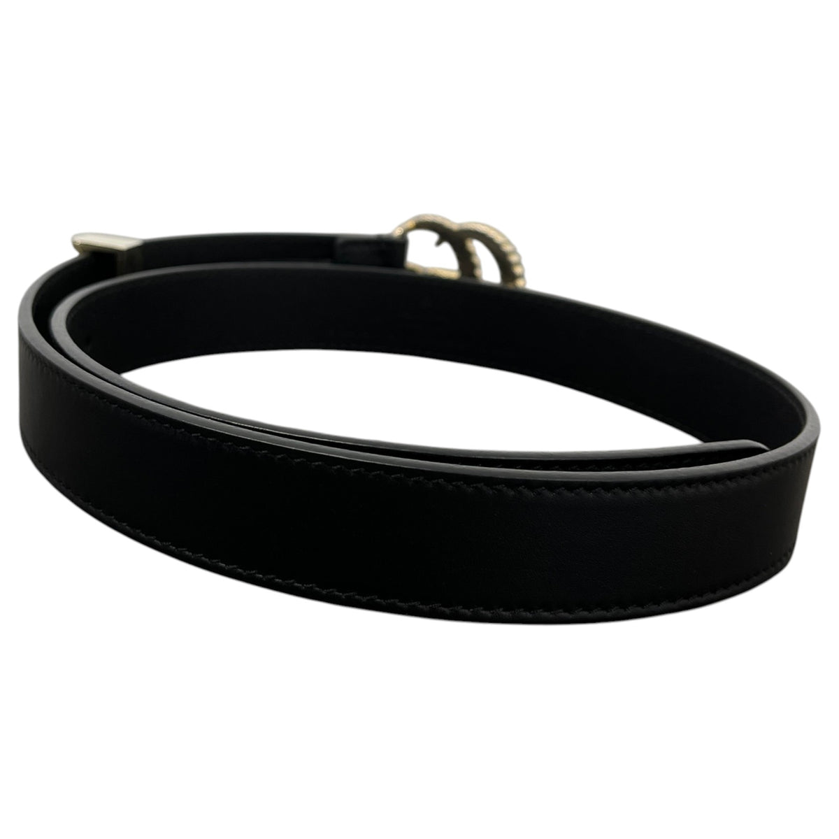 Women's GG Marmont Torchon Belt Black Size W28 - Photo 4