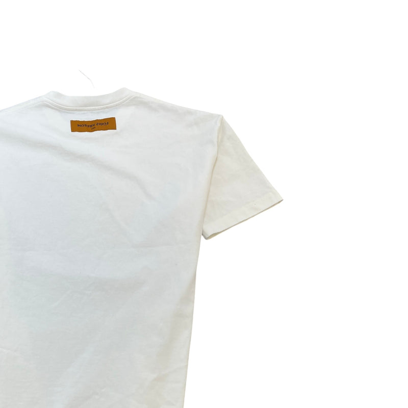 Men's LV Flower Tapestry Print T-Shirt White Size M
