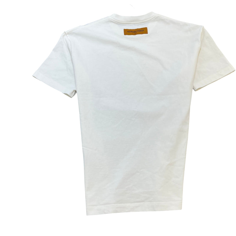 Men's LV Flower Tapestry Print T-Shirt White Size M
