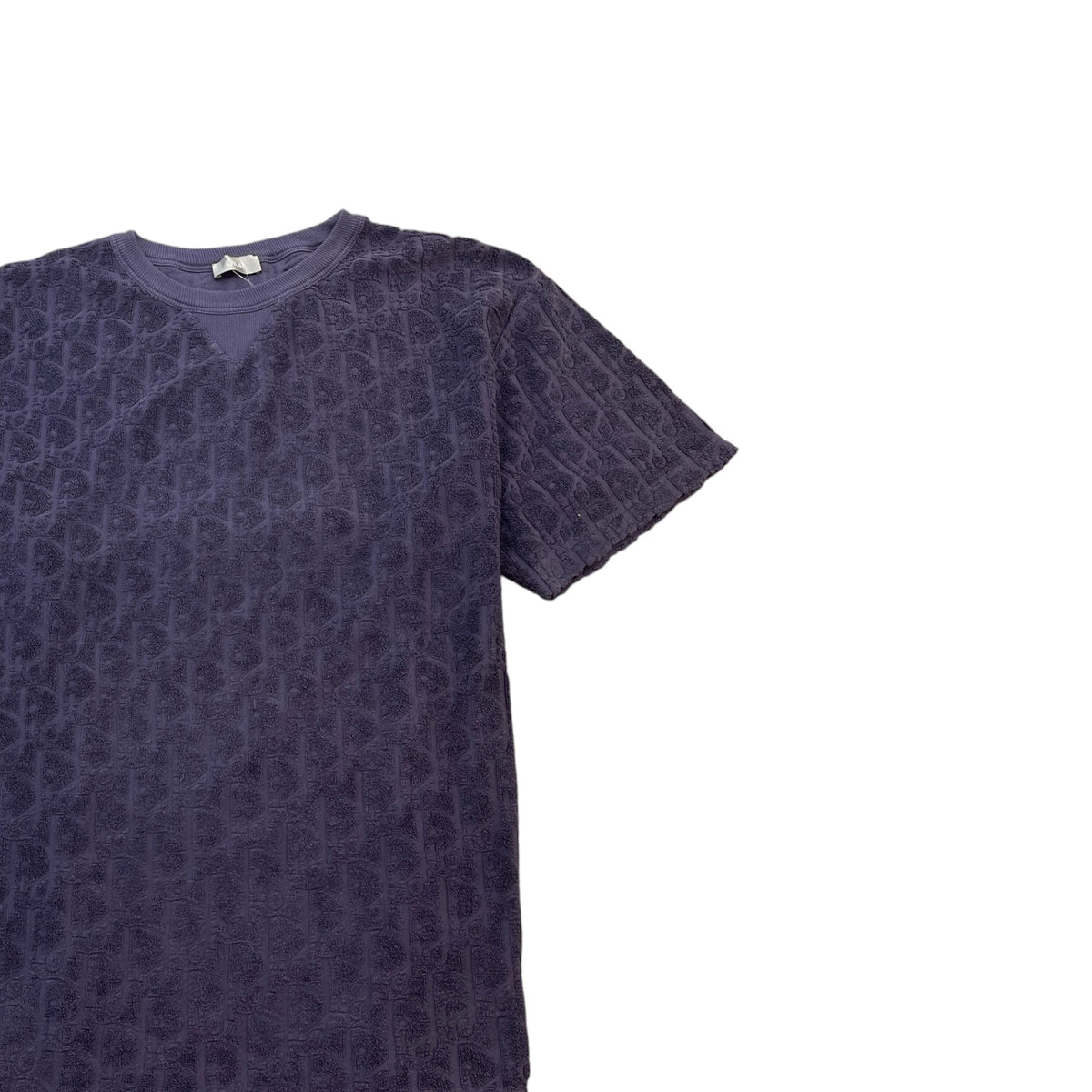 Men's Oblique Towelling T-Shirt Navy Size L - Photo 3