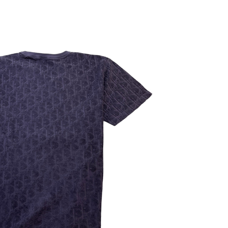 Men's Oblique Towelling T-Shirt Navy Size L