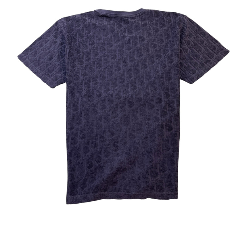 Men's Oblique Towelling T-Shirt Navy Size L
