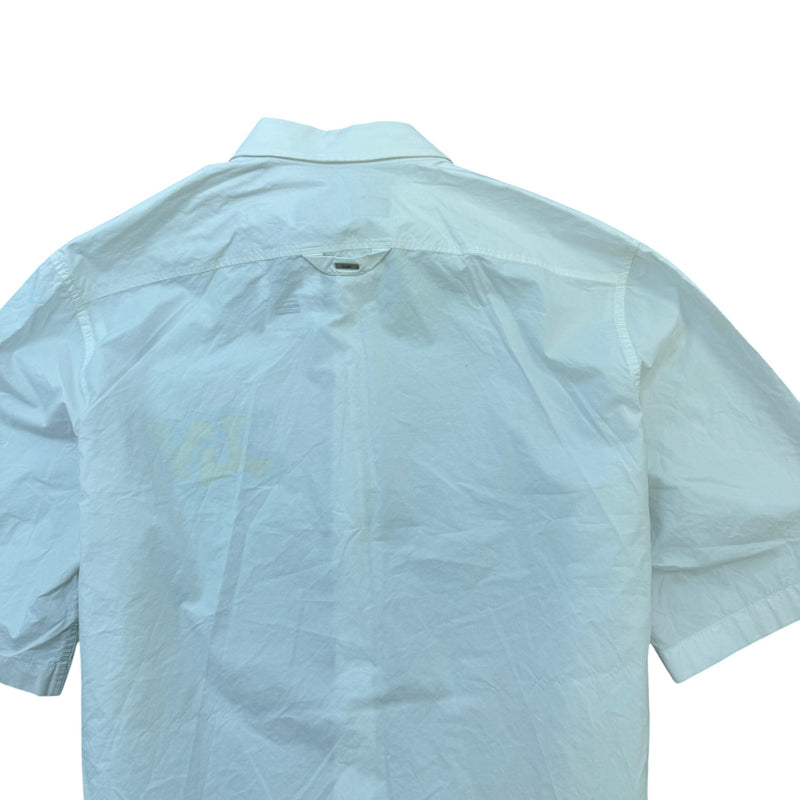 Men's Graphic Logo Short Sleeve Shirt White Size M