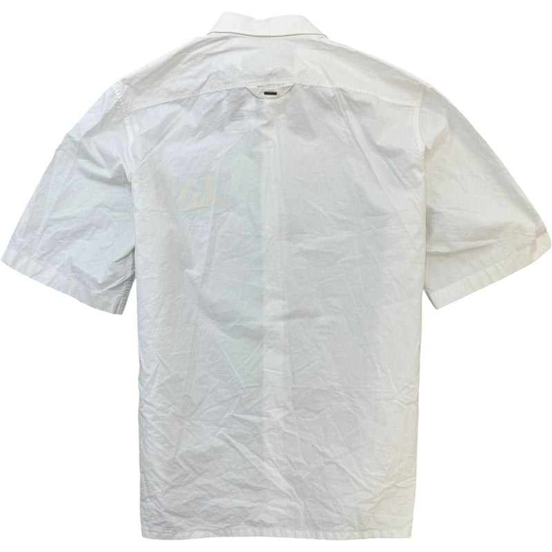 Men's Graphic Logo Short Sleeve Shirt White Size M