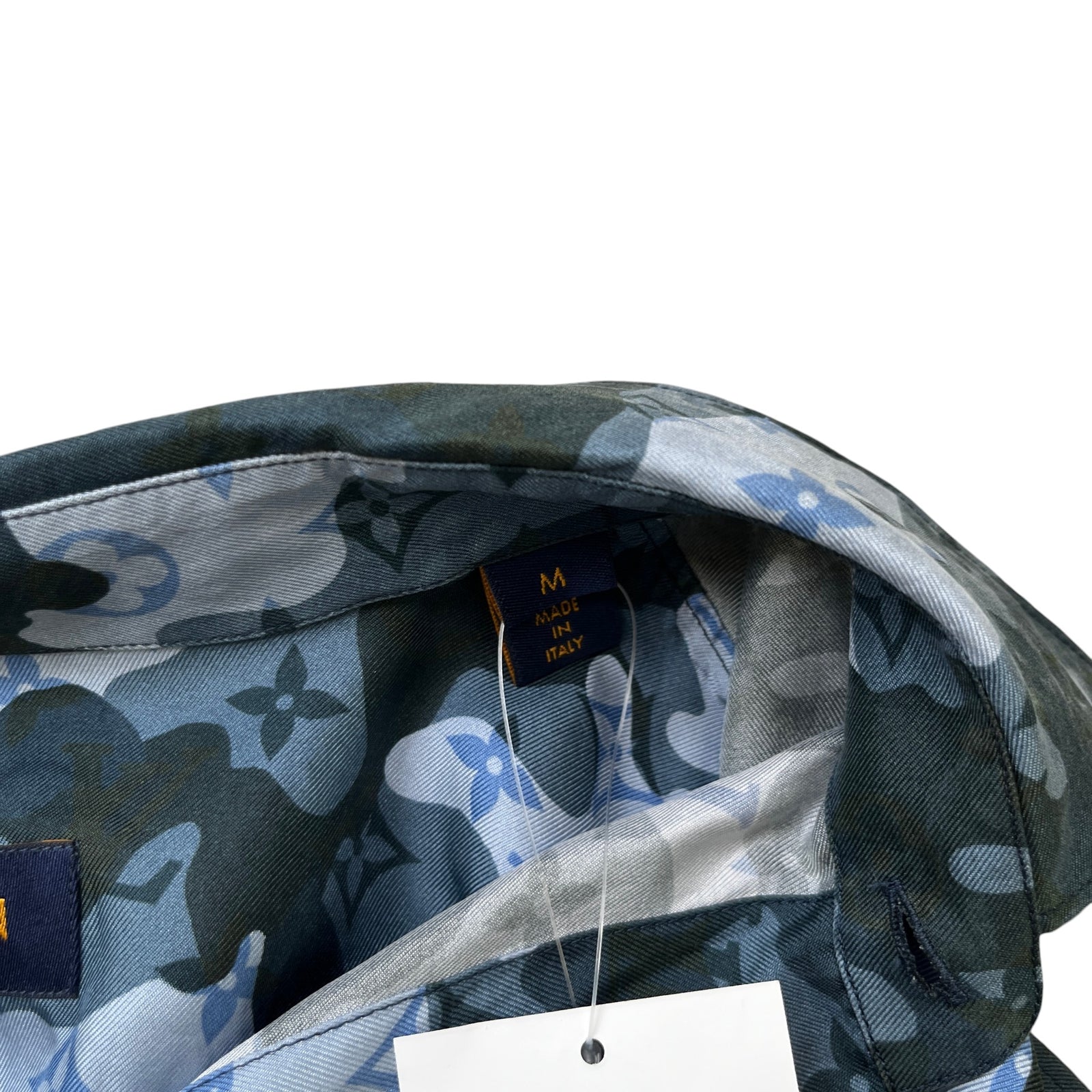 Men's Camo Monogram Shirt Blue Size M - Photo 6