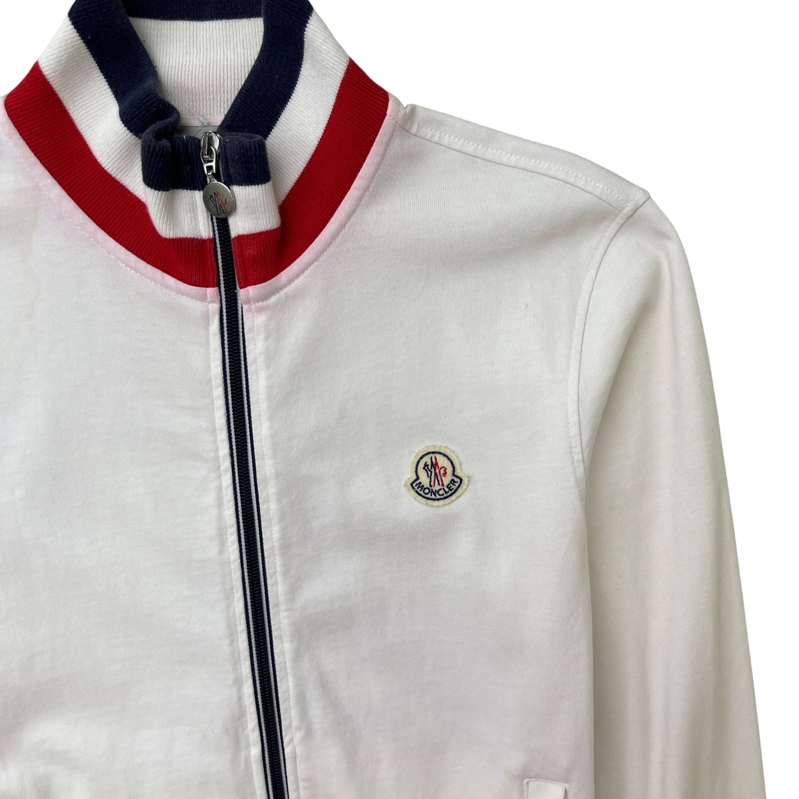 Men's Tricolor Stripe Jacket White Size S - Photo 5