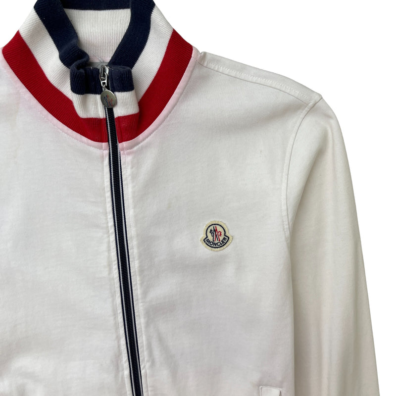 Men's Tricolor Stripe Jacket White Size S