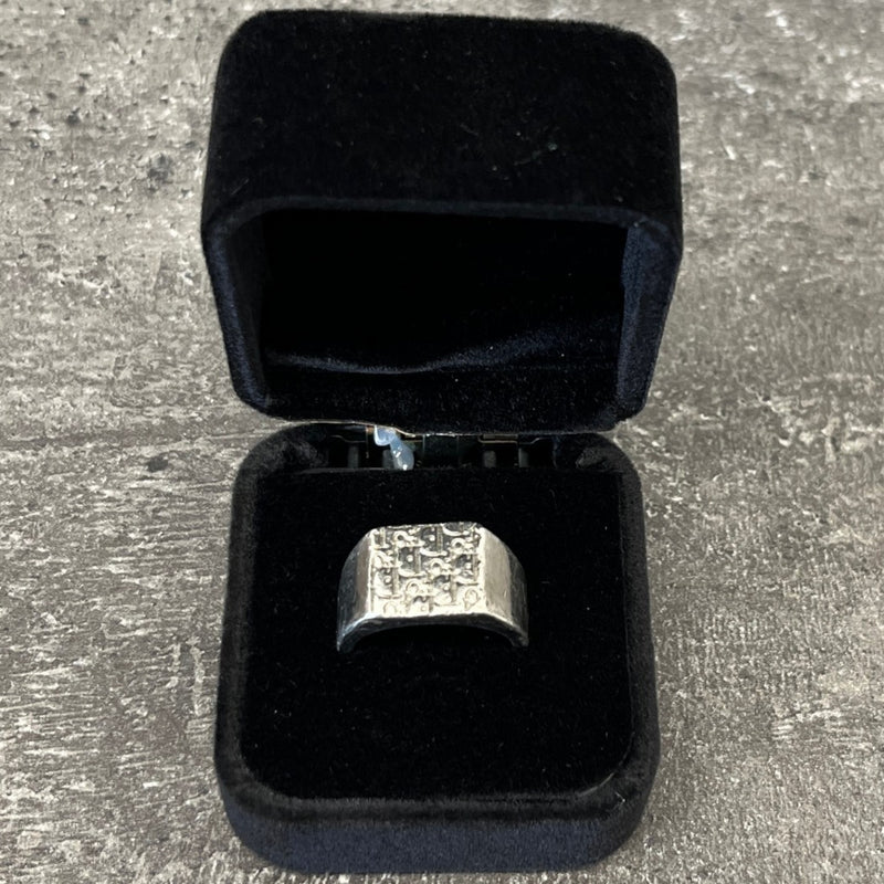 Men's Oblique Signet Ring Silver Size S