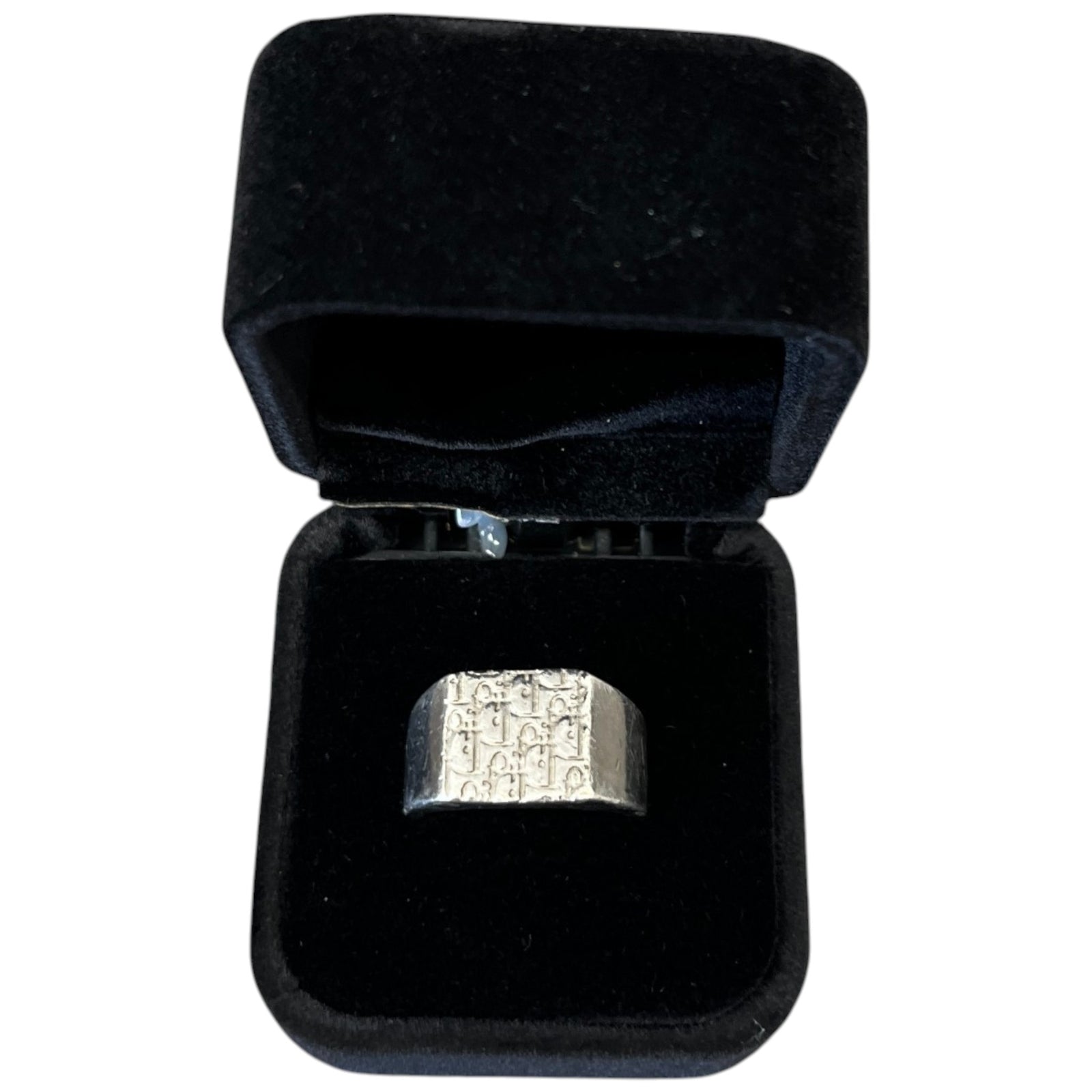 Men's Oblique Signet Ring Silver Size S - Photo 7