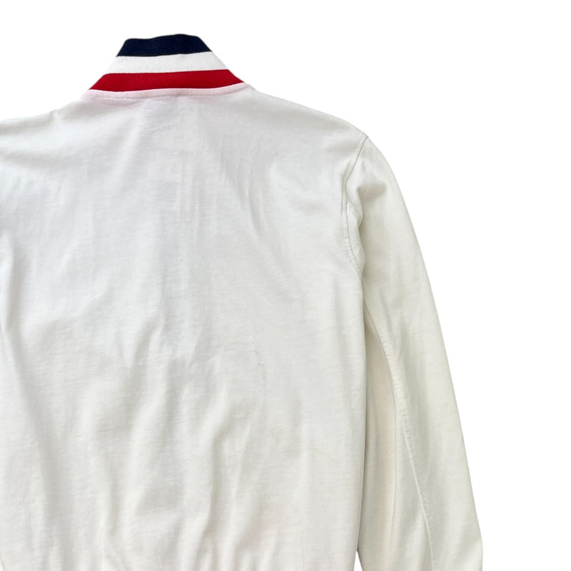 Men's Tricolor Stripe Jacket White Size S