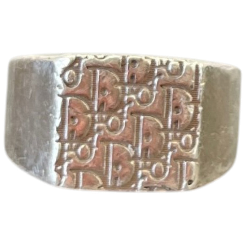 Men's Oblique Signet Ring Silver Size S