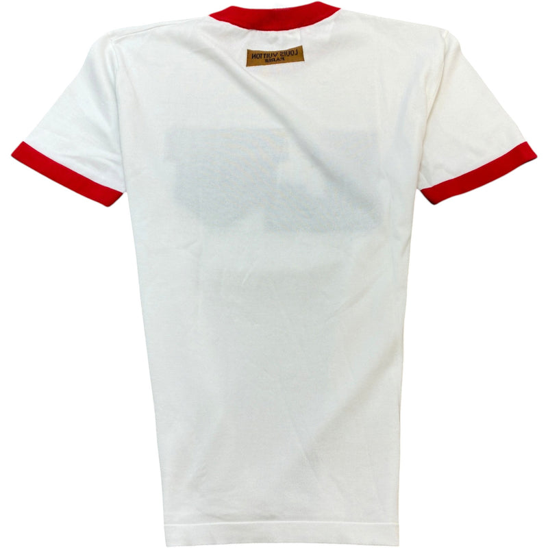 Men's Intarsia Graphic Knit T-Shirt White Size M