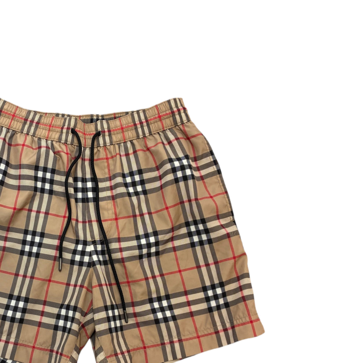 Men's Check Nylon Swim Shorts Beige Size XS / W28 - Photo 3