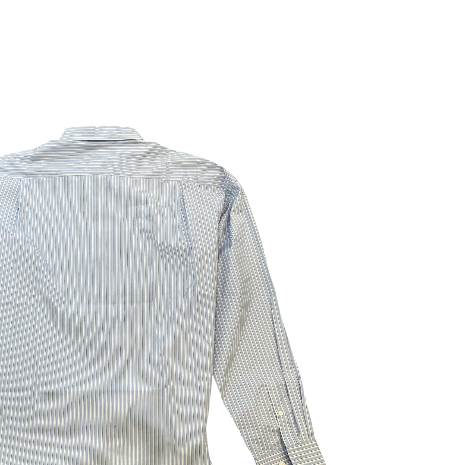 Men's Embroidered Logo Stripe Long Sleeve Shirt Blue Size S - Photo 4