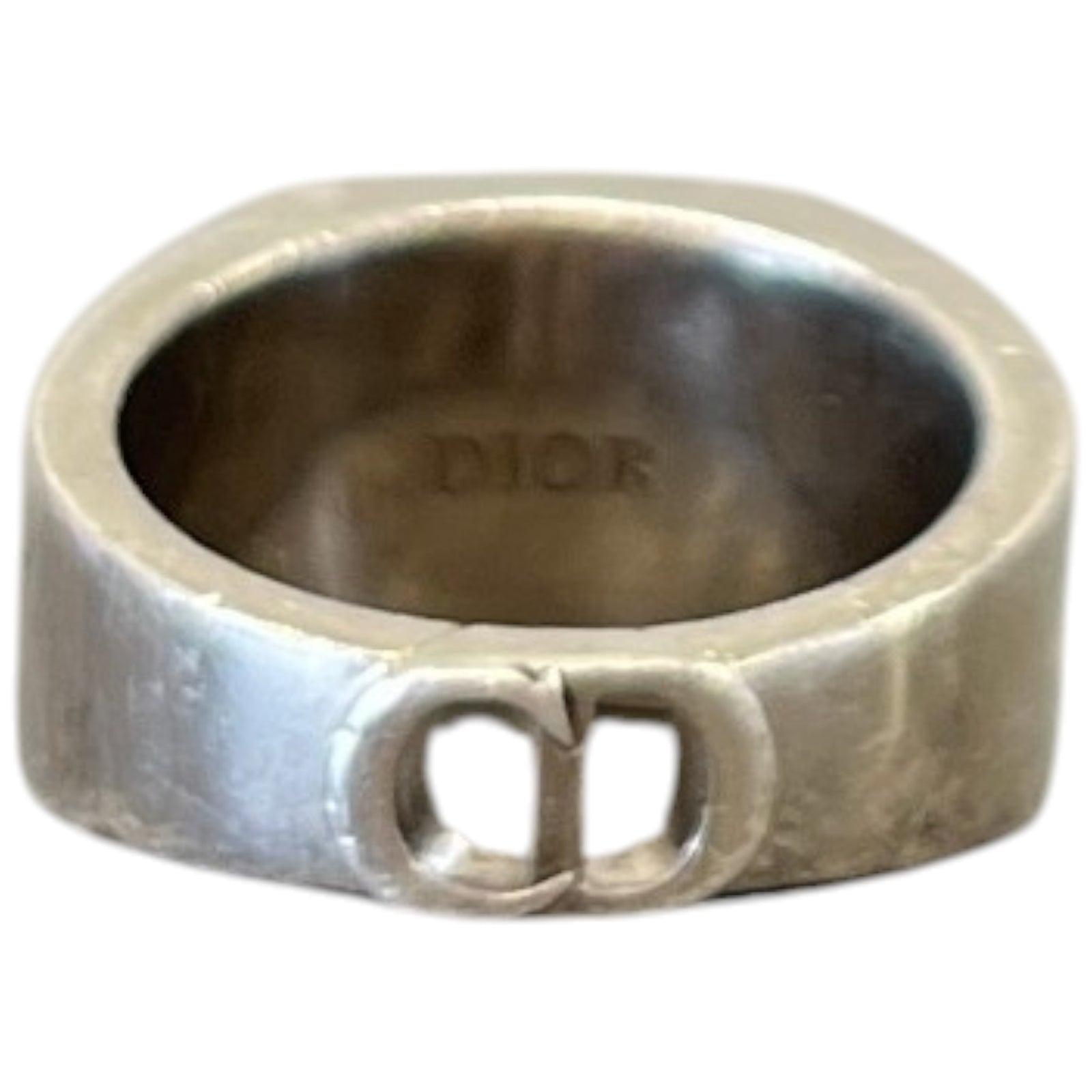Men's Oblique Signet Ring Silver Size S - Photo 2