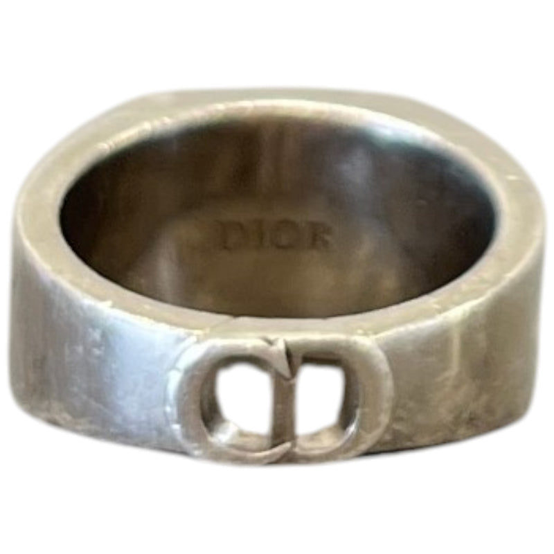 Men's Oblique Signet Ring Silver Size S
