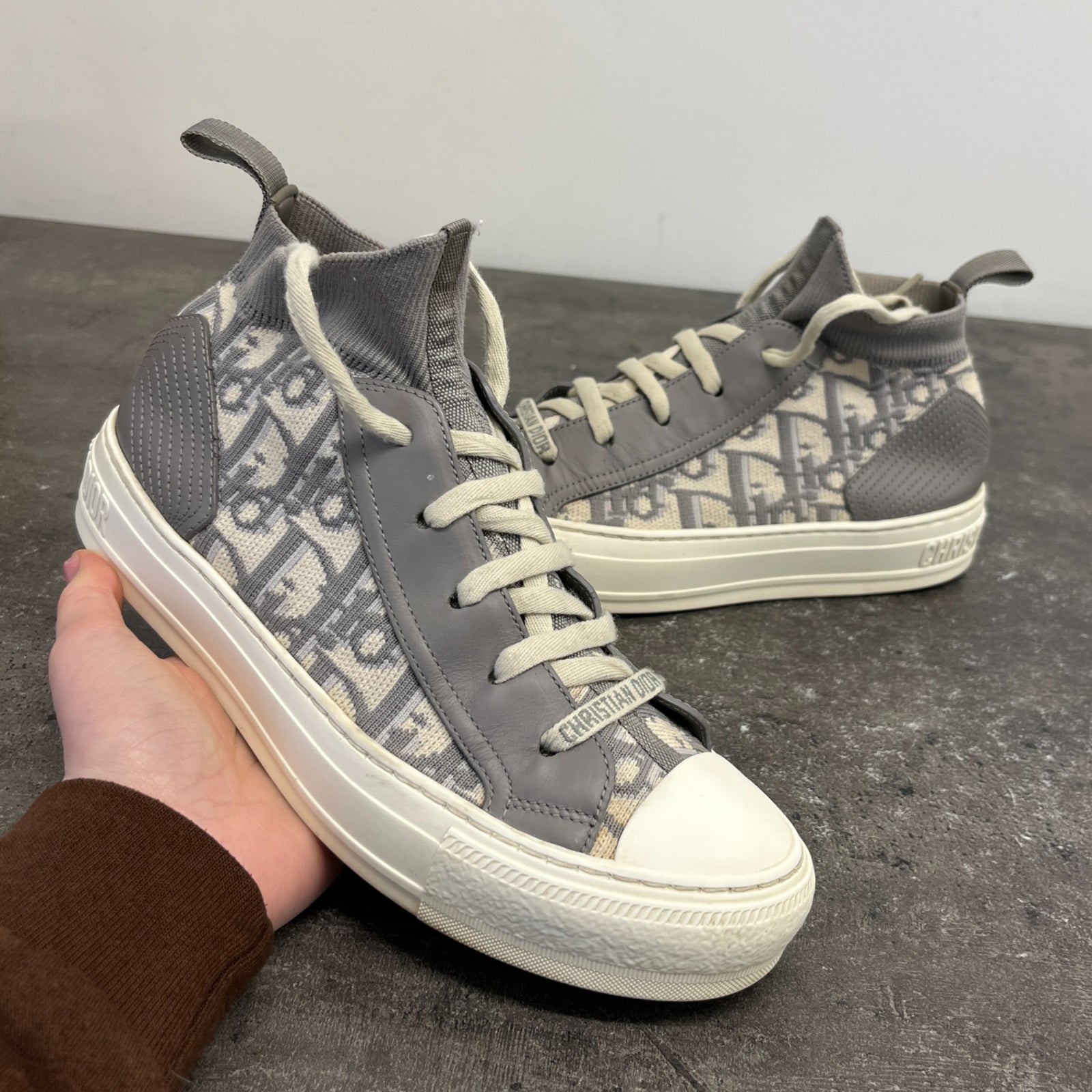 Women's Walk'N'Dior High Trainers Grey Size EU 36.5 / UK 3.5 - Photo 12