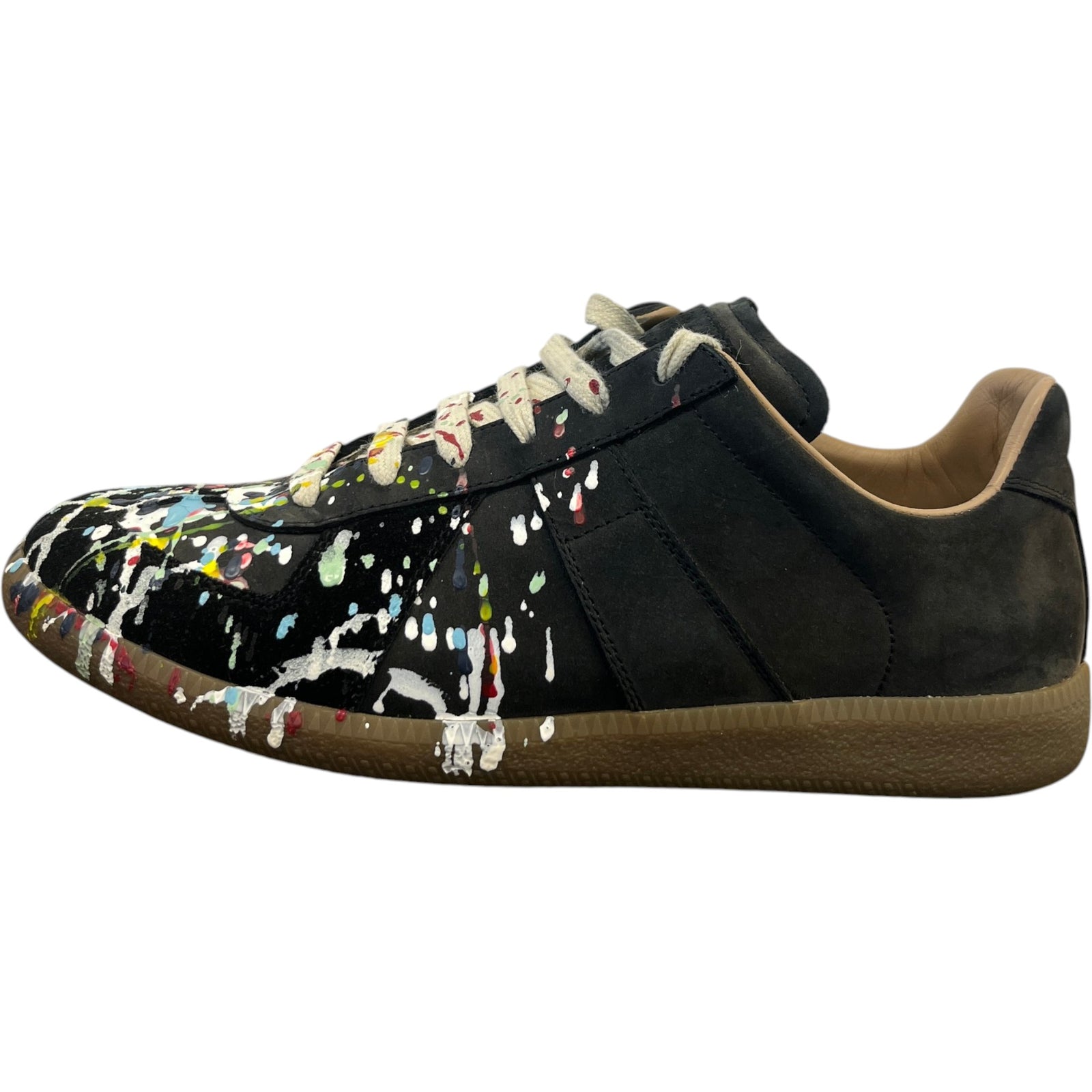 Men's Paint Replica Low Trainers Black Size UK 6 / EU 40 - Photo 5
