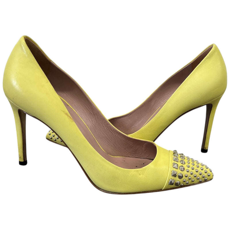 Women's Studded Heels Yellow Size UK 5 / EU 38