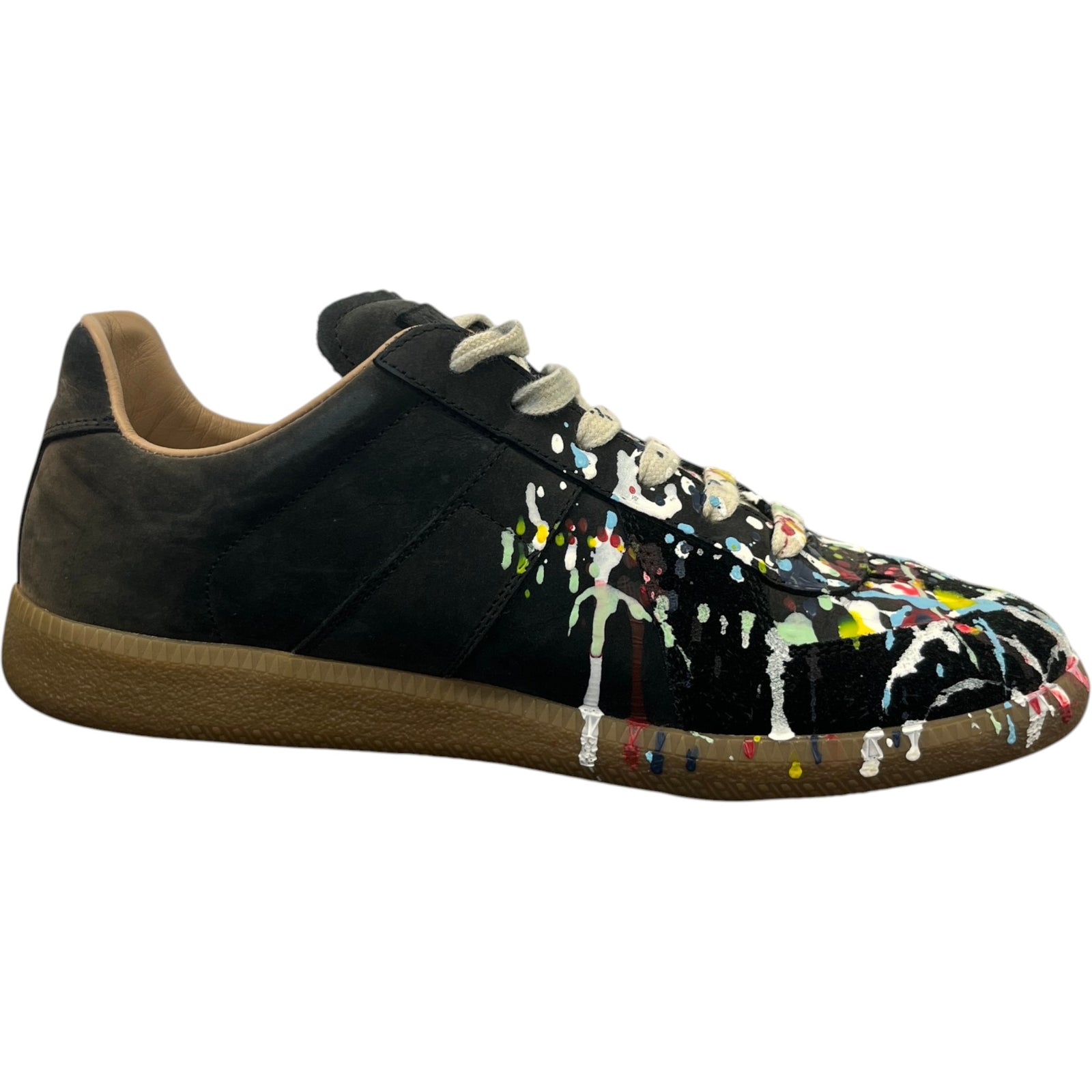 Men's Paint Replica Low Trainers Black Size UK 6 / EU 40 - Photo 4