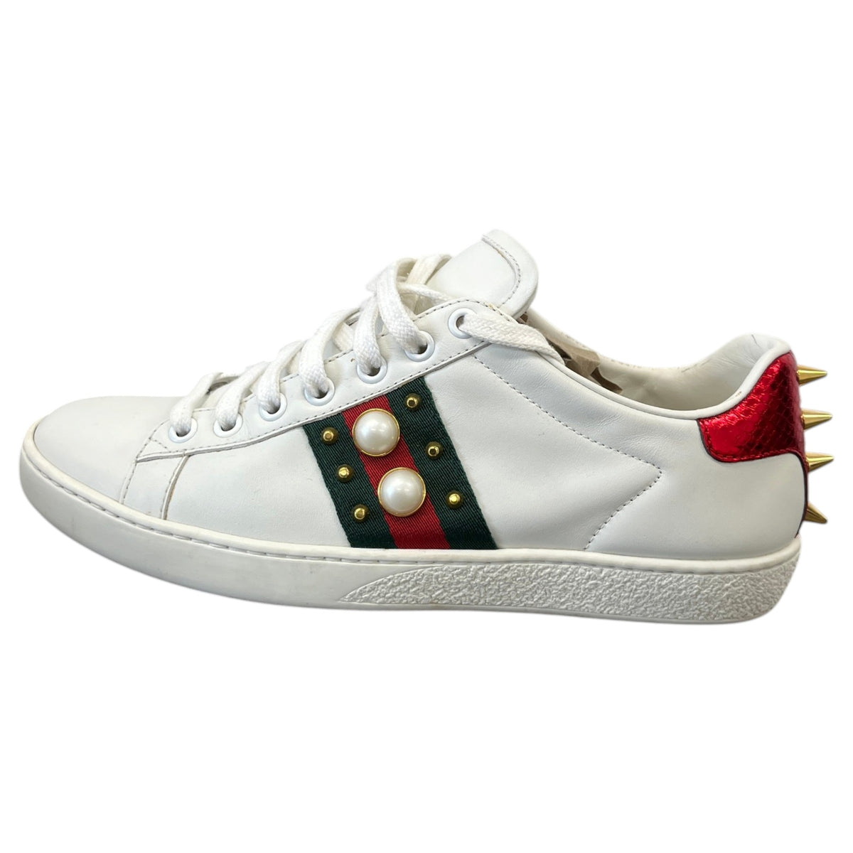 Women's Embellished Ace Low Trainers White Size UK 4 / EU 37 - Photo 5