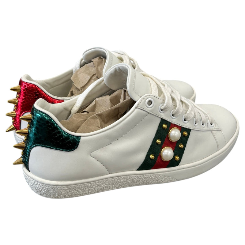 Women's Embellished Ace Low Trainers White Size UK 4 / EU 37