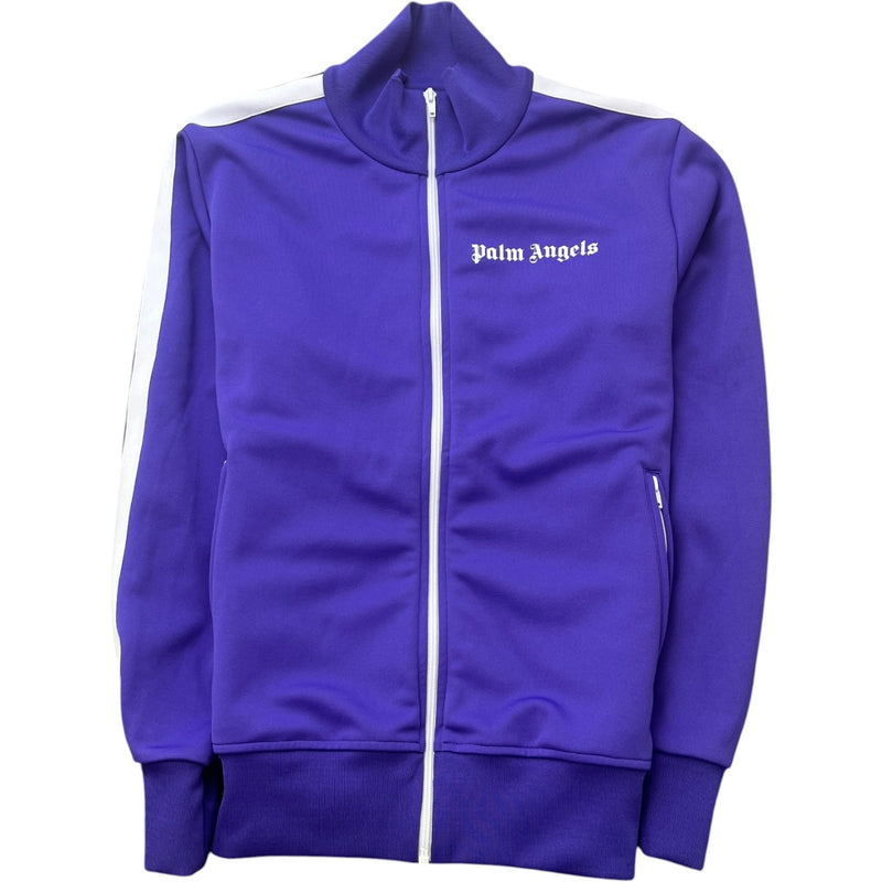 Men's Logo Print Track Jacket Purple Size L