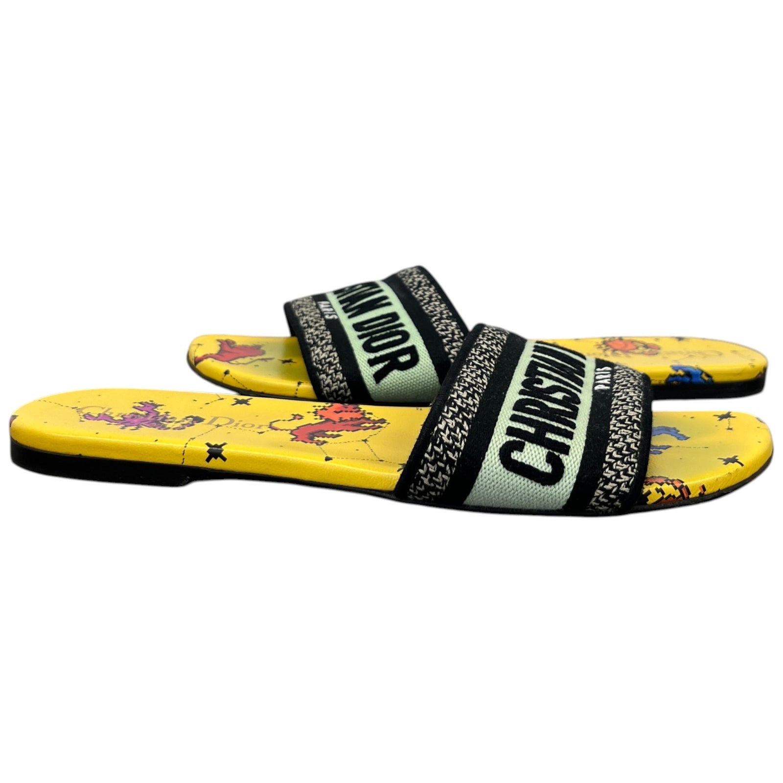Women's Dway Pixel Zodiac Slides Yellow Size EU 38 / UK 5 - Photo 3