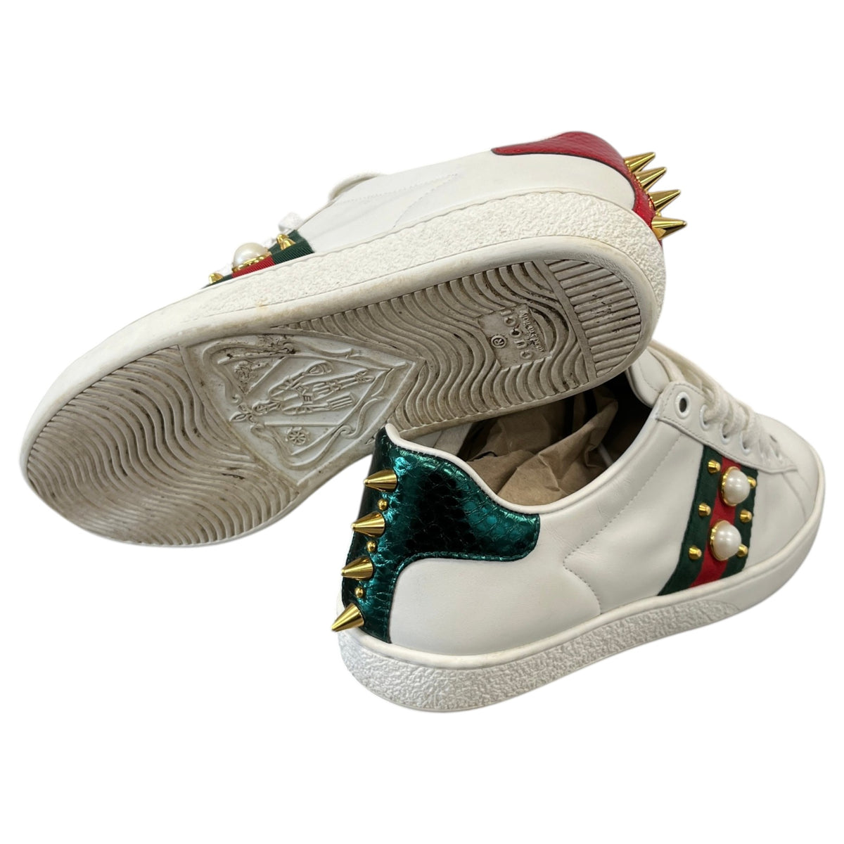 Women's Embellished Ace Low Trainers White Size UK 4 / EU 37 - Photo 10