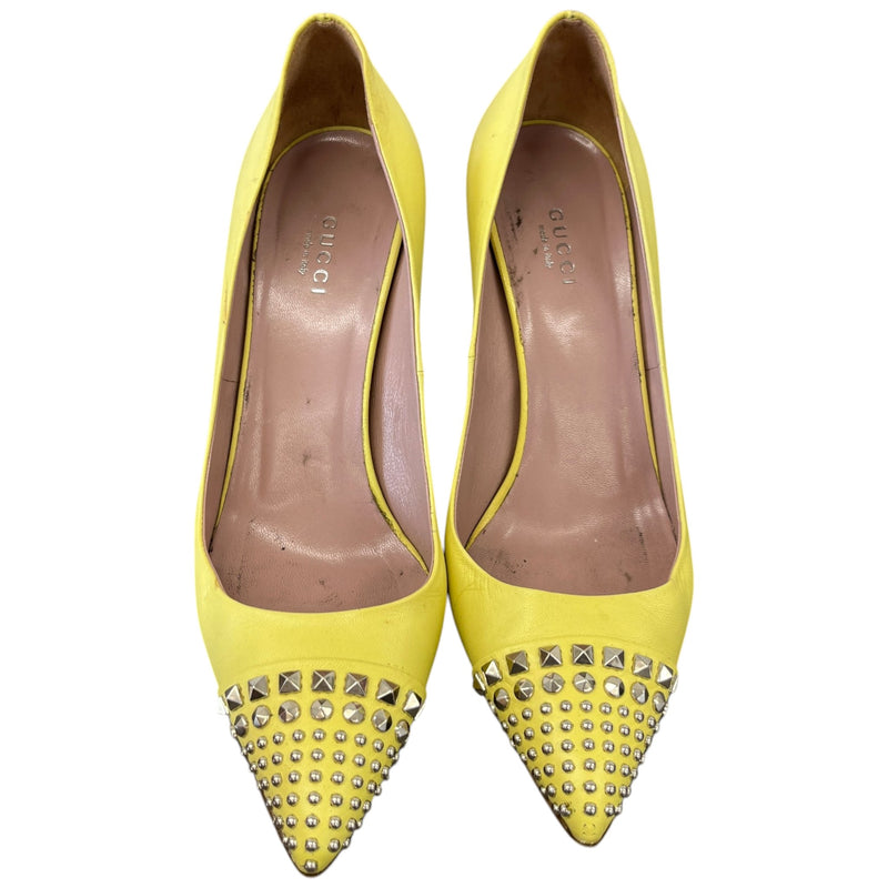Women's Studded Heels Yellow Size UK 5 / EU 38