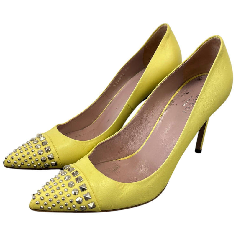 Women's Studded Heels Yellow Size UK 5 / EU 38