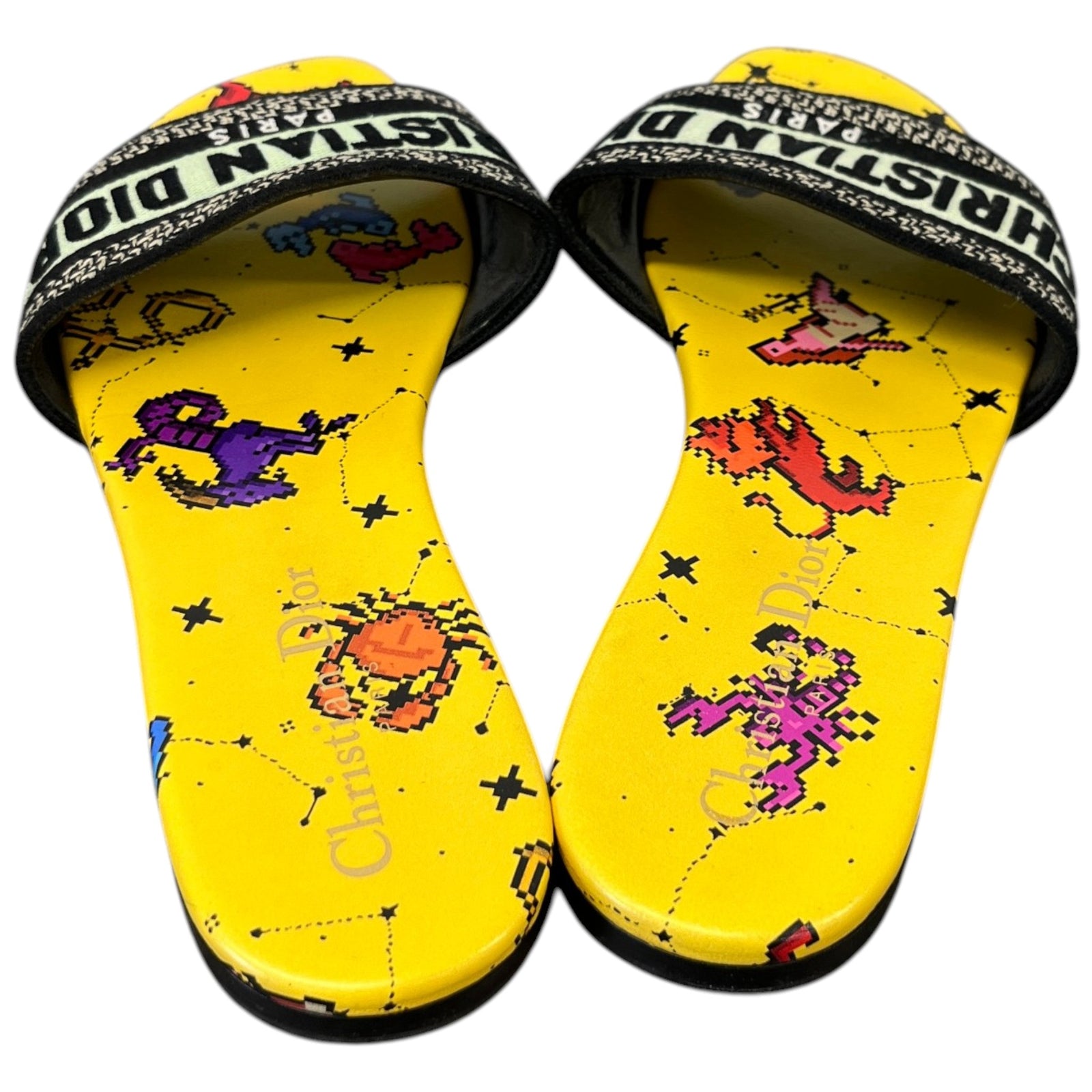 Women's Dway Pixel Zodiac Slides Yellow Size EU 38 / UK 5 - Photo 7