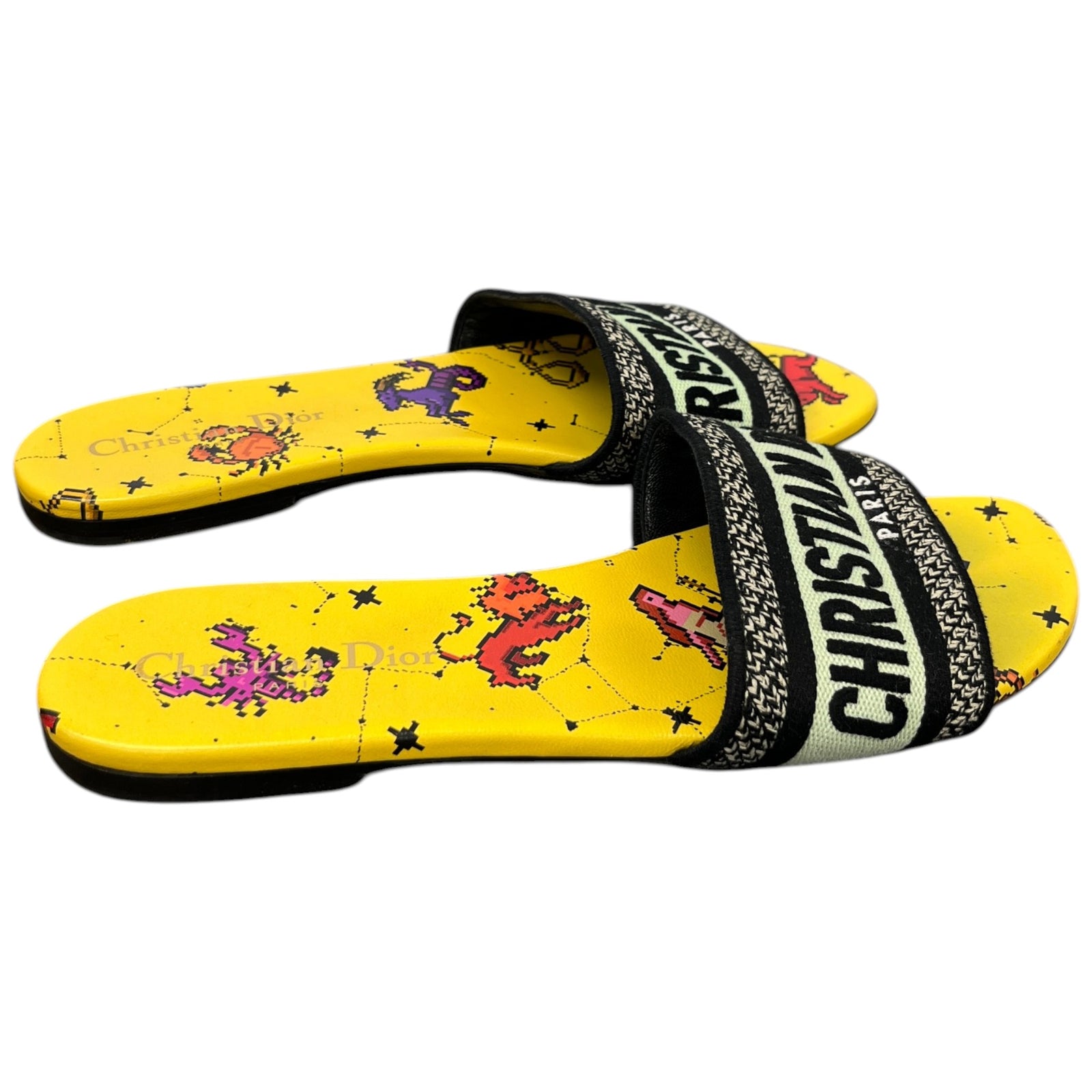 Women's Dway Pixel Zodiac Slides Yellow Size EU 38 / UK 5 - Photo 8