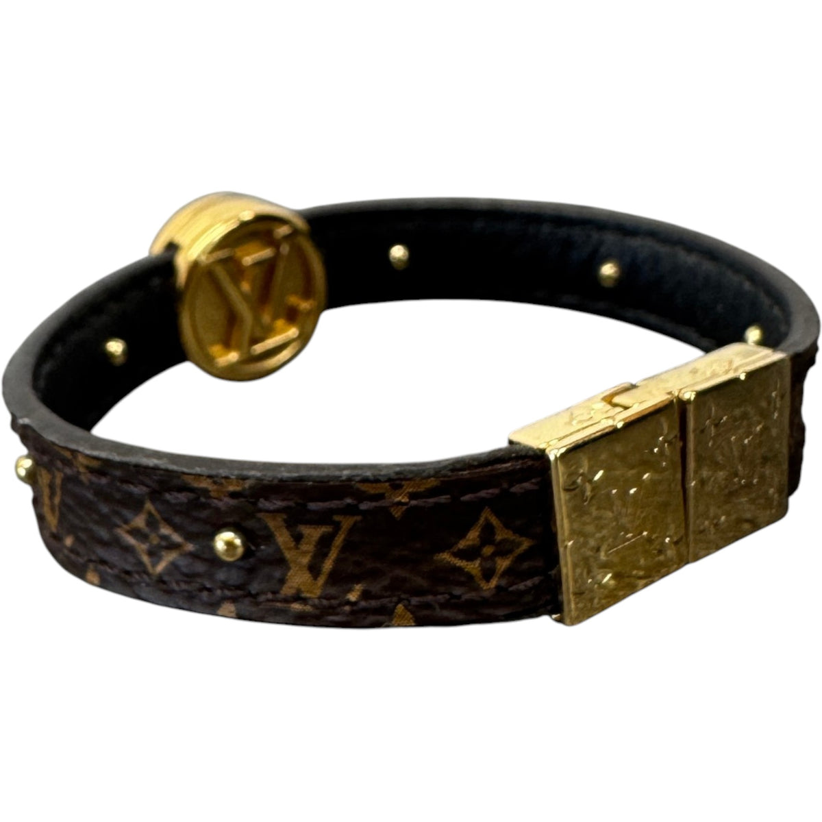 Women's LV Circle Reversible Bracelet Brown - Photo 3