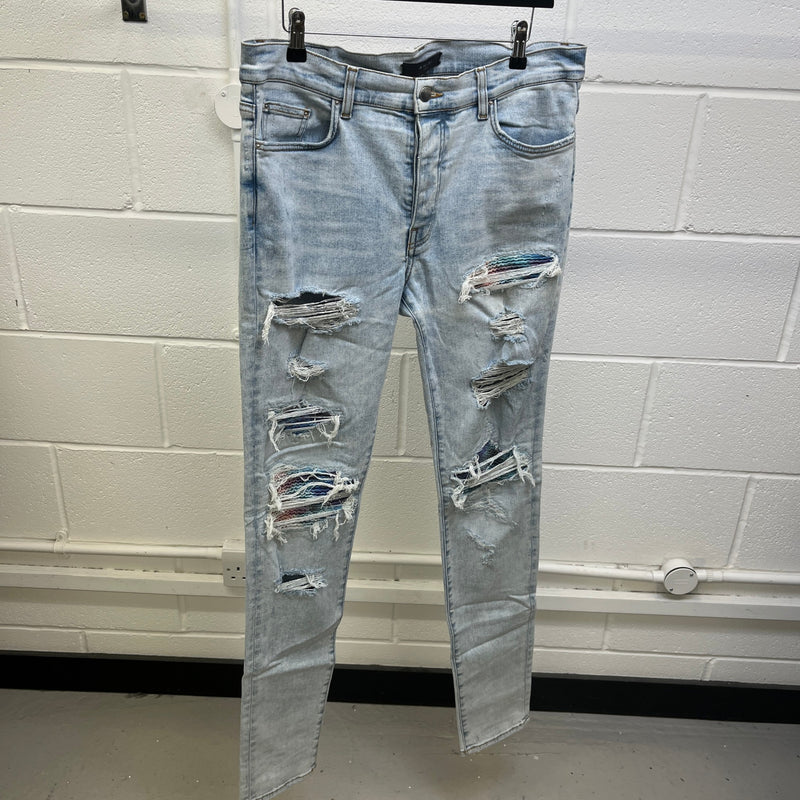 Men's Tie Dye Mx1 Jeans Blue Size XL / W36