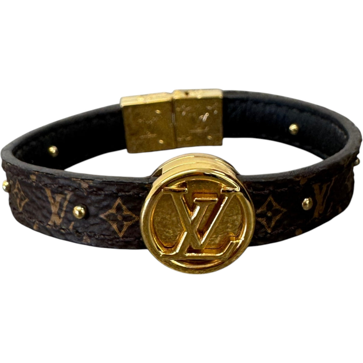 Women's LV Circle Reversible Bracelet Brown - Photo 1