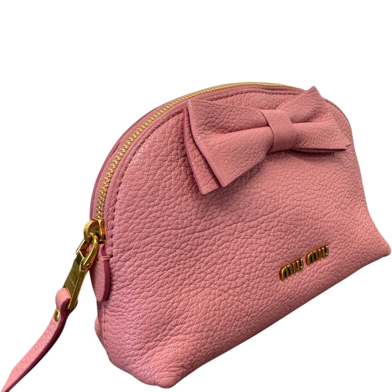 Women's Madras Bow Toiletry Bag Pink