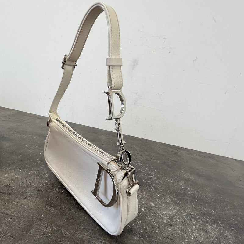 Women's D-Charm Pochette Shoulder Handbag White