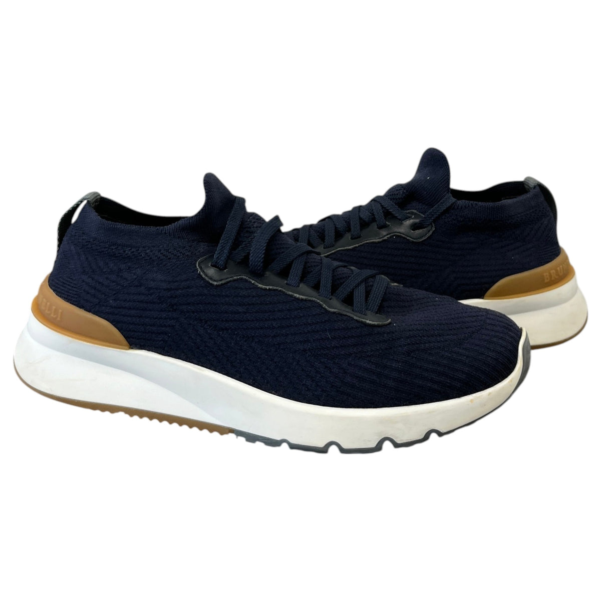 Men's Knitted Runner Low Trainers Navy Size UK 6 / EU 40 - Photo 3