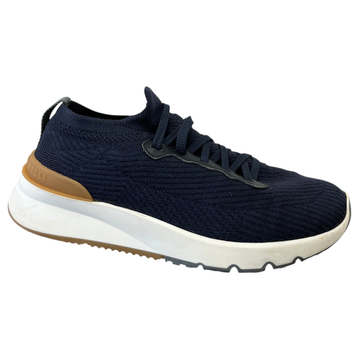 Men's Knitted Runner Low Trainers Navy Size UK 6 / EU 40 - Photo 1