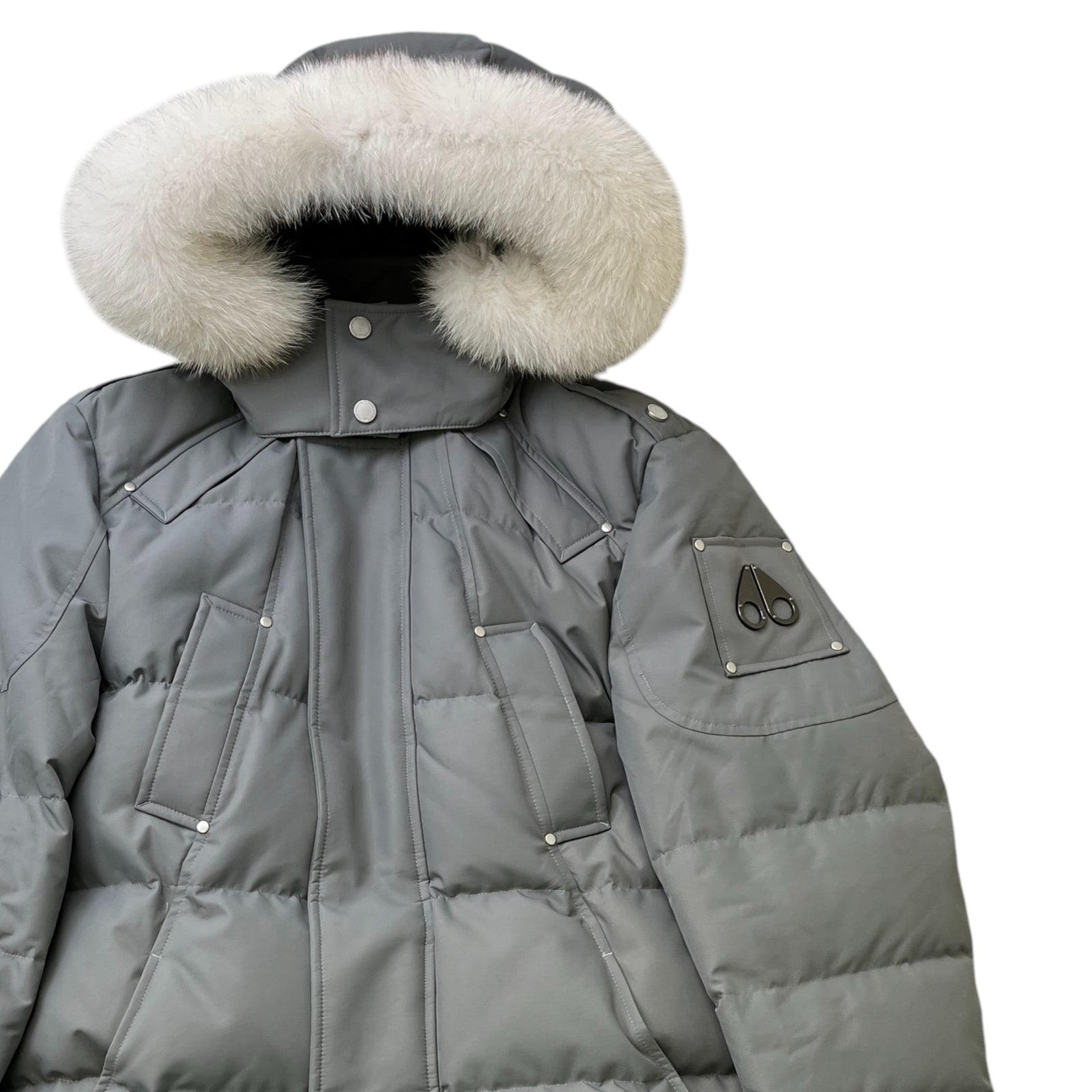 Men's Cloud Neoshear Parka Down Jacket Grey Size M - Photo 3