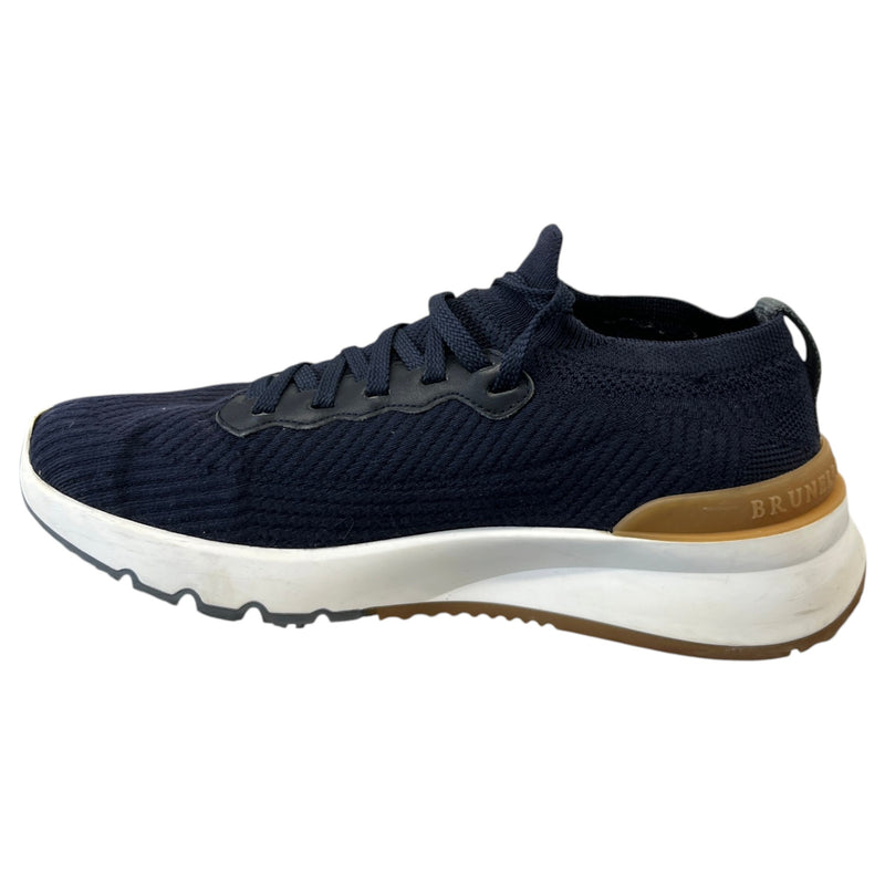 Men's Knitted Runner Low Trainers Navy Size UK 6 / EU 40