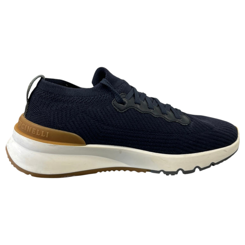 Men's Knitted Runner Low Trainers Navy Size UK 6 / EU 40