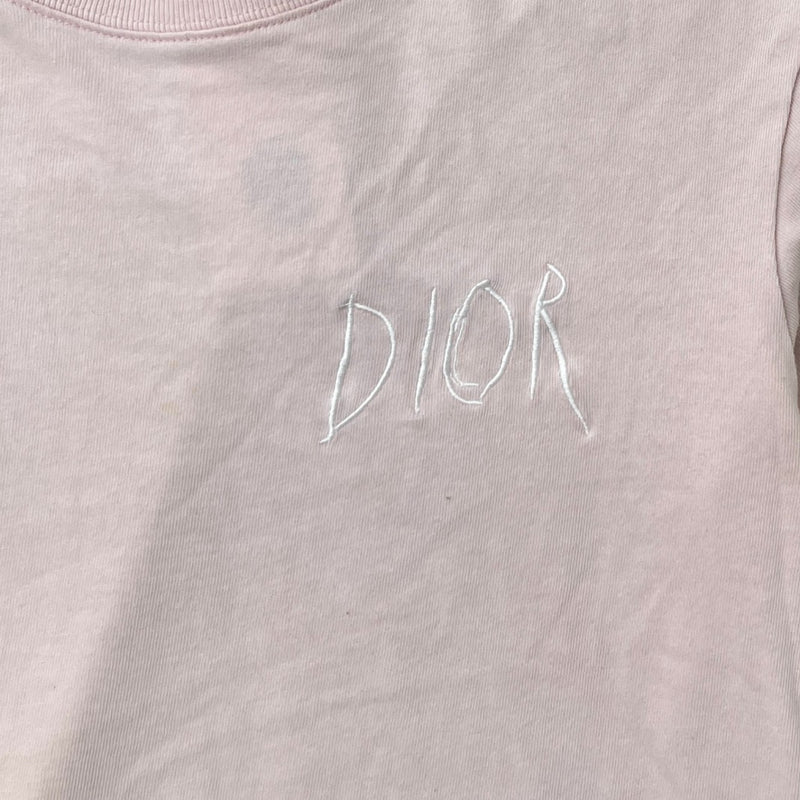 Men's Embroidered Logo T-Shirt Pink Size S